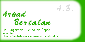 arpad bertalan business card